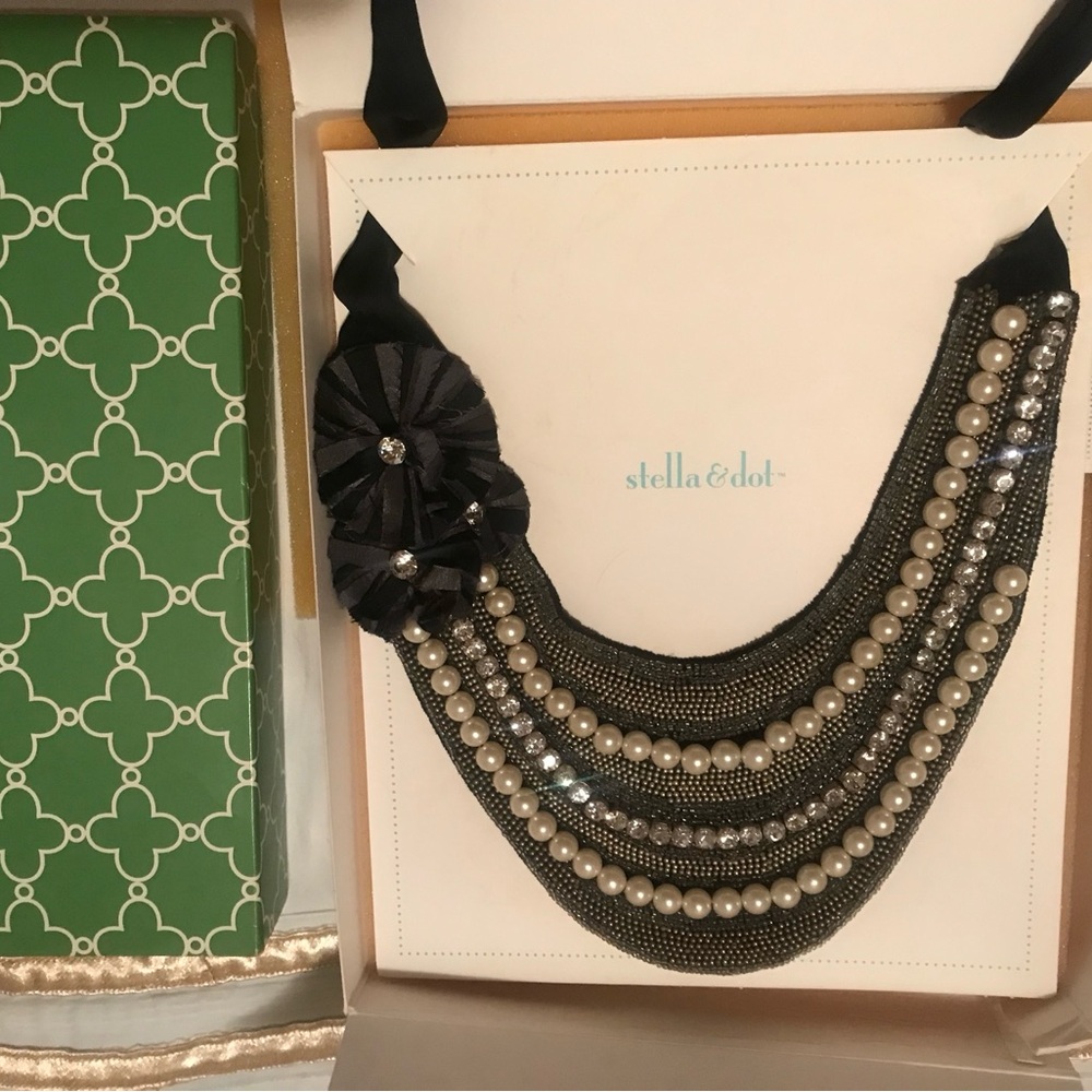 Stella & Dot Black and Silver Statement Necklace - Picture 1 of 2